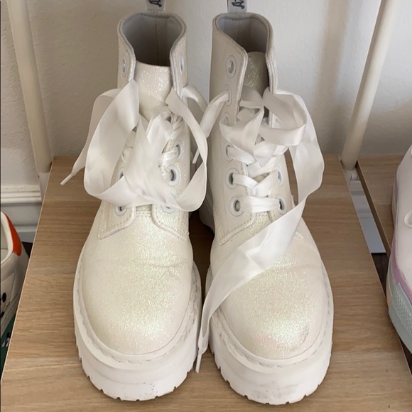 white glitter doc martens